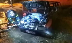 Sandıklı'da Korkutan Araç Yangını